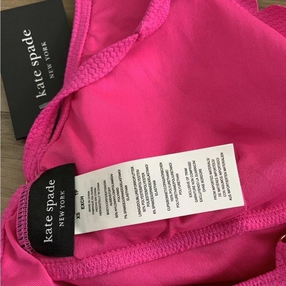 Kate Spade New York Women's Pique Solids Plunge One Piece Swimsuit - Picture 4 of 5